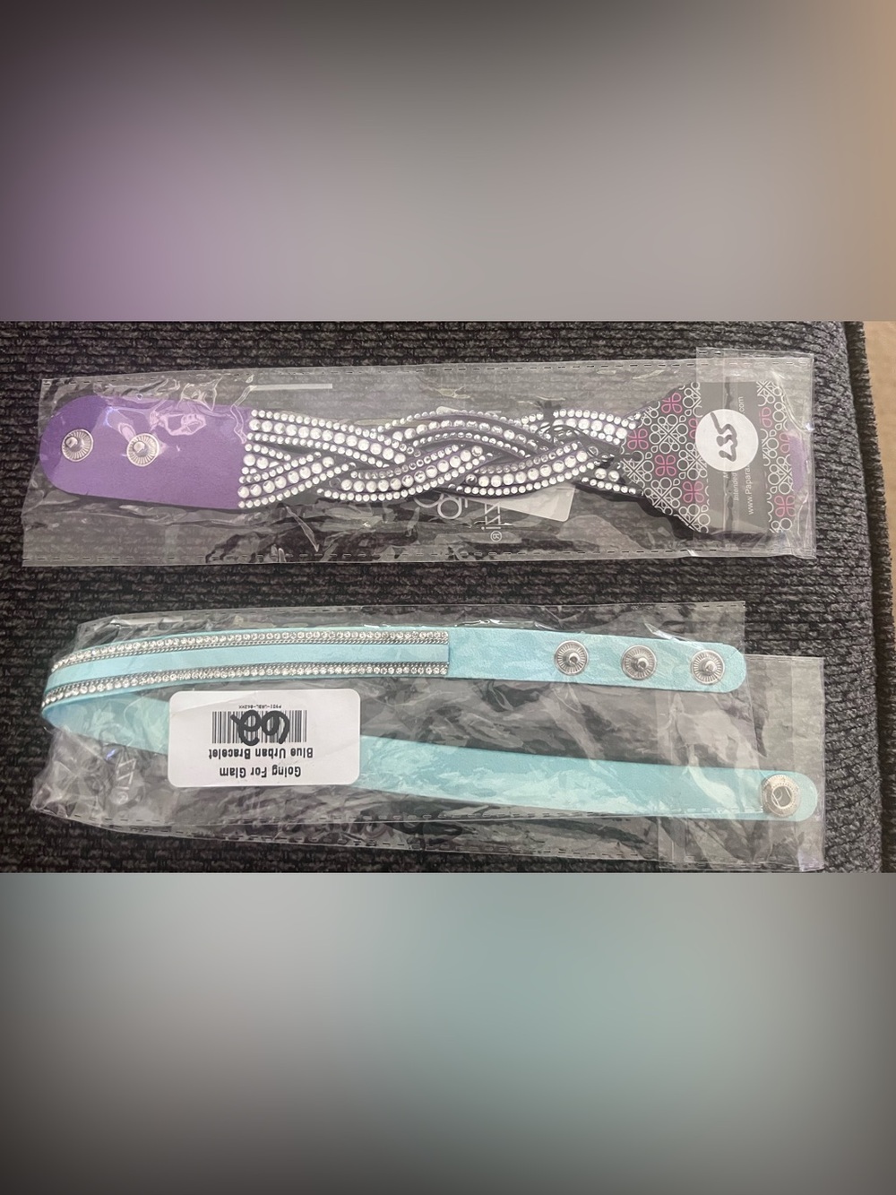 Rhinestone Braided Headband in Light Purple and Blue - Women Accessories